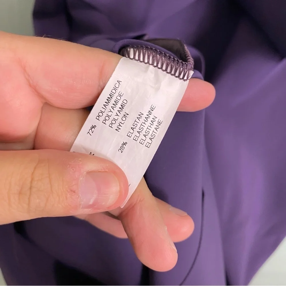 Chiara Boni Purple Peplum Bodycon Half Sleeve V Neck Dress Sheath Sz 40, US 2-4 - Picture 4 of 6